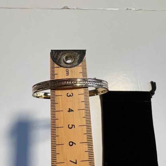 Lifetime Jewelry Gold Plated Bangle Bracelet with Decorative Engraving - Picture 3 of 9